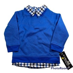 NWT Little Rebels Blue Sweater with Mock Shirt Size 3T